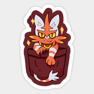 Pocket Shiny Flame Cat Sticker